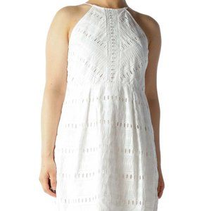 LOFT White Eyelet Halterneck Day Dress